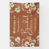 Boho Wildblume Rustic Terracotta Brautparty Banner (Vertikal)