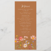 Boho Wildblume Rustikale Hochzeit im Herbst Menükarte (Vorderseite)