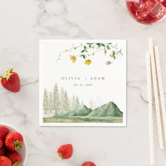 Boho Wildblume Rustikale Waldhochzeit Serviette (Beispiel)