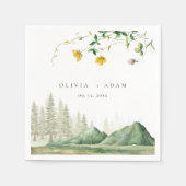 Boho Wildblume Rustikale Waldhochzeit Serviette (Vorderseite)