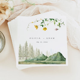 Boho Wildblume Rustikale Waldhochzeit Serviette