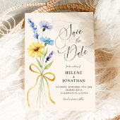 Boho Wildblume Rustikaler Garten Elegante Hochzeit Save The Date