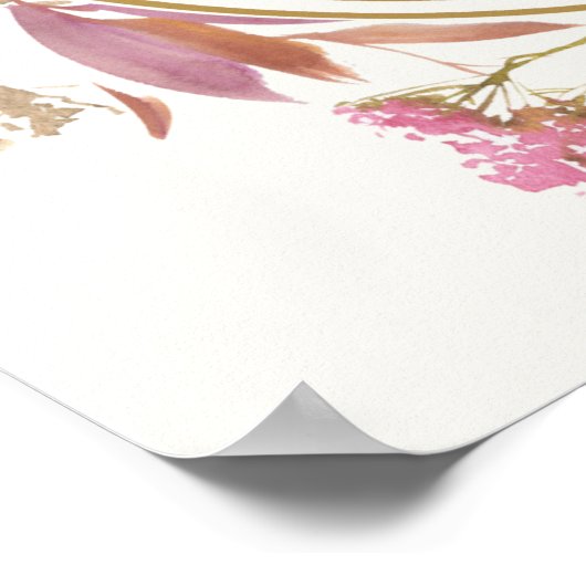 Boho Wildblume Rustikaler Kämpfer Begrüßungspposte Poster (Ecke)