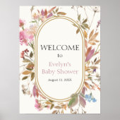 Boho Wildblume Rustikaler Kämpfer Begrüßungspposte Poster (Vorne)