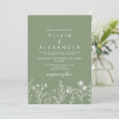 Boho Wildblume Salbei Einladung (Stehend Vorderseite)