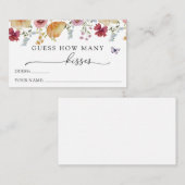 Boho Wildblume schätzt wie viele Kisses Begleitkarte (Vorne/Hinten)