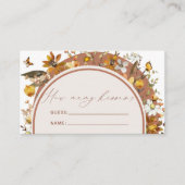 Boho Wildblume schätzt wie viele Kisses Bridal Gam Begleitkarte (Vorderseite)