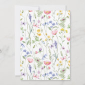 Boho Wildblume Schmetterling Babydusche Einladung (Rückseite)