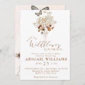 Boho Wildblume Schmetterling Kinderdusche Einladun Einladung (Vorne/Hinten)