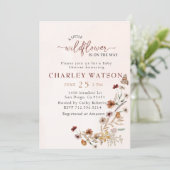 Boho Wildblume Schmetterling Kinderdusche Einladun Einladung (Stehend Vorderseite)