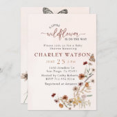 Boho Wildblume Schmetterling Kinderdusche Einladun Einladung (Vorne/Hinten)