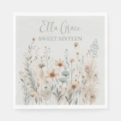 Boho Wildblume Serviette (Vorderseite)