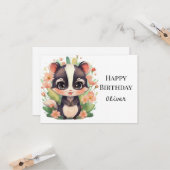 Boho Wildblume Skunk Birthday Karte (Vorderseite/Rückseite Beispiel)