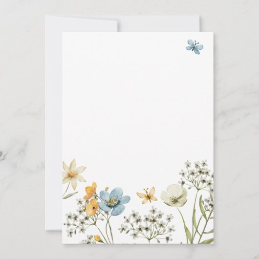 Boho Wildblume Spring Brautparty Einladung (Rückseite)