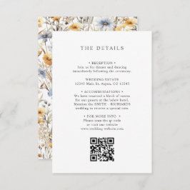 BOho Wildblume Spring WEDING DETAILS QR CODE Begleitkarte