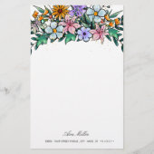 Boho Wildblume | Stationäres Papier mit Blumenmust (Vorderseite)