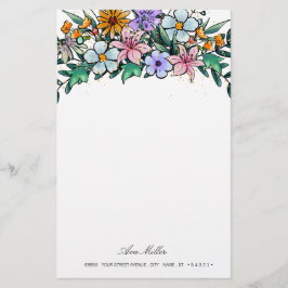 Boho Wildblume | Stationäres Papier mit Blumenmust