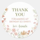 Boho Wildblume Sticker favoreels Labels Birthday (Vorderseite)