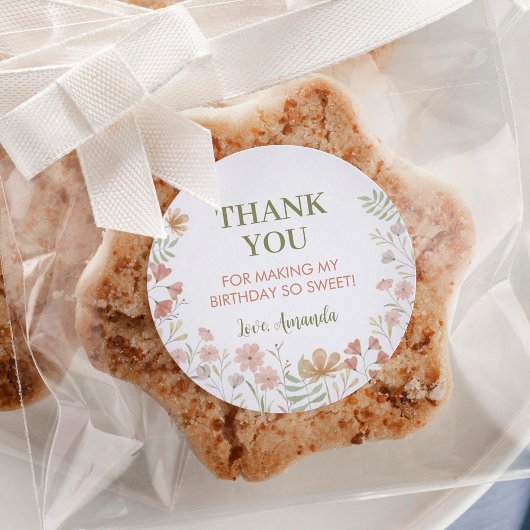 Boho Wildblume Sticker favoreels Labels Birthday