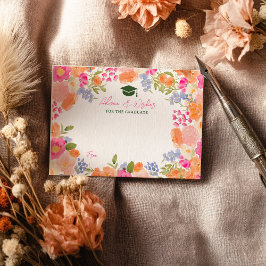 Boho Wildblume Summer Abschluss Ratschläge Wünsche Begleitkarte