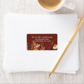 Boho Wildblume Terracotta Herbstliche Hochzeit im  Adressaufkleber (Insitu)