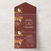 Boho Wildblume Terracotta Herbstliche Hochzeit im  All In One Einladung (Innen Boden)