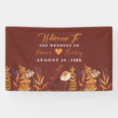 Boho Wildblume Terracotta Herbstliche Hochzeit im Banner (Horizontal)