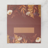 Boho Wildblume Terracotta Herbstliche Hochzeit im Platzkarte (Außenseite Aufgefaltet)
