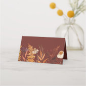 Boho Wildblume Terracotta Herbstliche Hochzeit im Platzkarte (Rückseite)