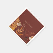 Boho Wildblume Terracotta Herbstliche Hochzeit im Serviette (Ecke)