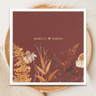 Boho Wildblume Terracotta Herbstliche Hochzeit im Serviette