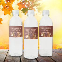 Boho Wildblume Terracotta Herbstliche Hochzeit im  Wasserflaschenetikett