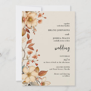 Boho Wildblume Terracotta Hochzeit Einladung