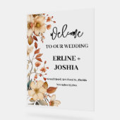Boho Wildblume Terracotta Wedding Acrylschild (Winkel)