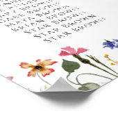 Boho Wildblume | Tischnummer Seekarte Poster (Ecke)