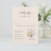 Boho Wildblume Vintag RSVP Karte (Stehend Vorderseite)