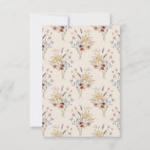 Boho Wildblume Vintag RSVP Karte (Rückseite)