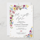 Boho Wildblume Vor dem Probe Einladung (Vorderseite)