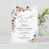 Boho Wildblume Vor dem Probe Einladung (Stehend Vorderseite)