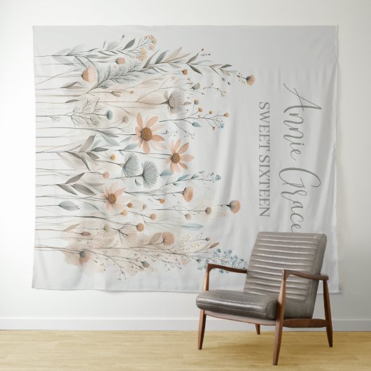 Boho Wildblume Wandteppich (Beispiel (Horizontal))