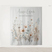 Boho Wildblume Wandteppich (Vorderseite)