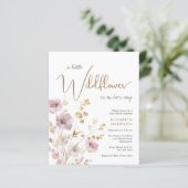 Boho Wildblume Watercolor Baby Dusche Mädchen einl (Stehend Vorderseite)