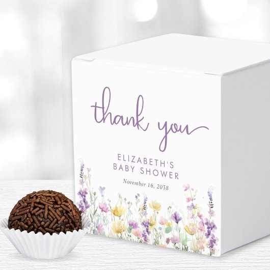 Boho Wildblume Watercolor Baby Girl Dusche Geschenkschachtel