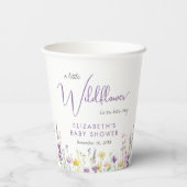 Boho Wildblume Watercolor Babydusche Pappbecher (Rückseite)