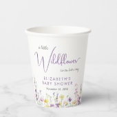 Boho Wildblume Watercolor Babydusche Pappbecher (Vorderseite)