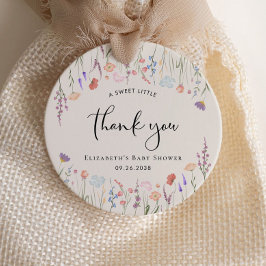 Boho Wildblume Watercolor Babydusche Vielen Dank Geschenkanhänger