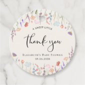 Boho Wildblume Watercolor Babydusche Vielen Dank Geschenkanhänger (Vorderseite)