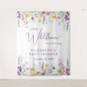 Boho Wildblume Watercolor Babydusche Willkommen Wandteppich (Vorderseite)