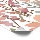 Boho Wildblume Watercolor Floral Pastell Poster (Ecke)