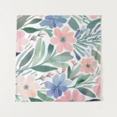 Boho Wildblume Watercolor Floral Pastell Wall Wandteppich (Vorderseite (Horizontal))